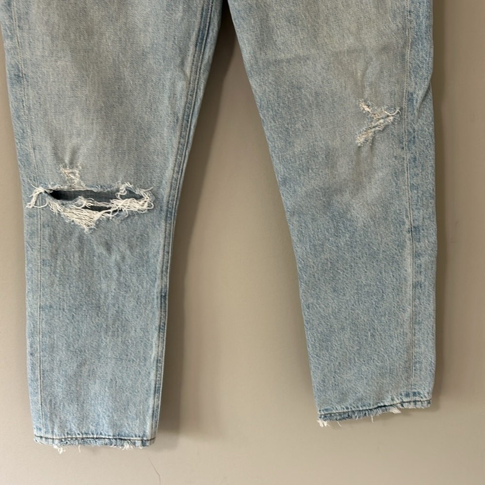 Agolde Riley High Rise Straight Crop in Blitz Button Fly Light Wash Sz 24 - Picture 7 of 16